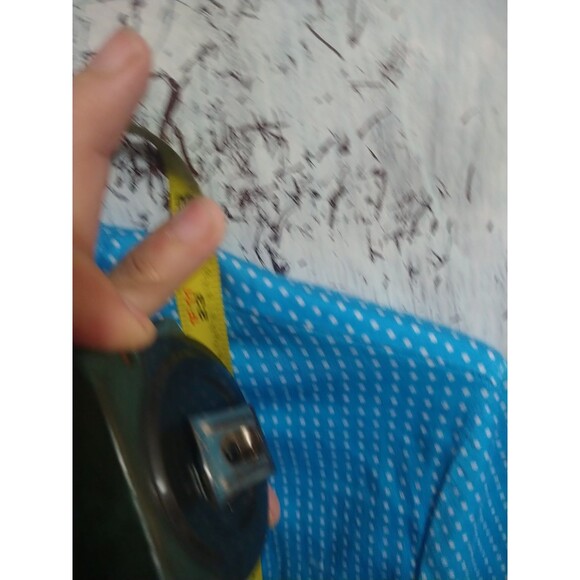 New York & Company Stretch Collared Button Up Blouse Blue Small Y2K - Picture 7 of 11